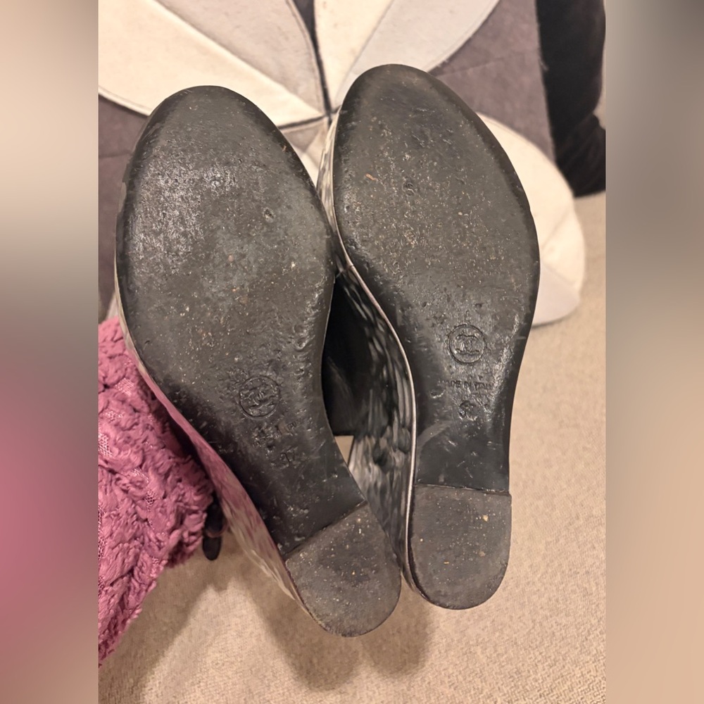 Authentic Chanel Black Wedge sandals size 37 - Picture 9 of 9